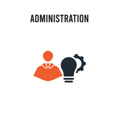 Administration vector icon on white background. Red and black colored Administration icon. Simple element illustration sign symbol EPS