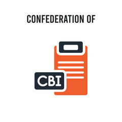 Confederation of British Industry (CBI) vector icon on white background. Red and black colored Confederation of British Industry (CBI) icon. Simple element illustration sign symbol EPS