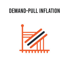 Demand-pull inflation vector icon on white background. Red and black colored Demand-pull inflation icon. Simple element illustration sign symbol EPS
