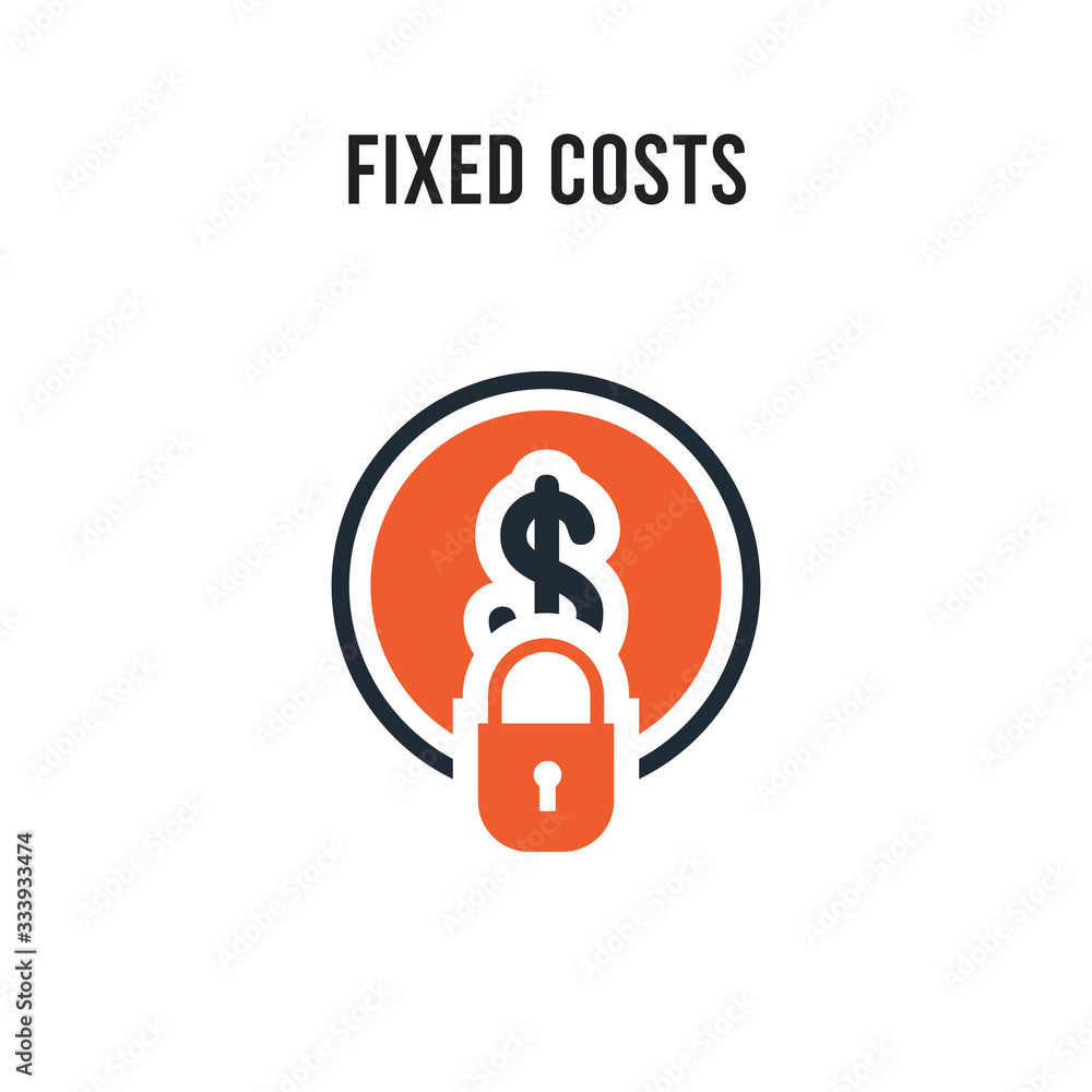 Poster fixed costs vector icon on white background. red and black colored fixed costs icon. simple element 