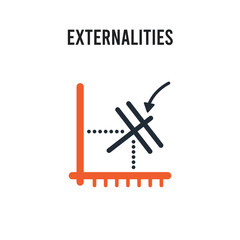 Externalities vector icon on white background. Red and black colored Externalities icon. Simple element illustration sign symbol EPS