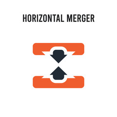 Horizontal merger vector icon on white background. Red and black colored Horizontal merger icon. Simple element illustration sign symbol EPS