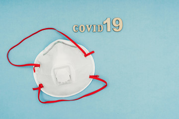 Coronavirus, covid-19. The inscription covid-19 on a blue background. Self-isolation and...