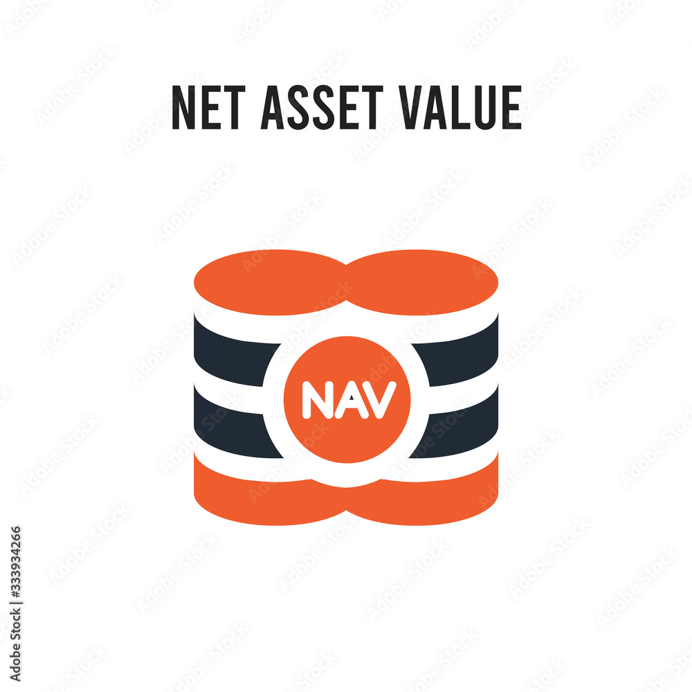 Poster net asset value vector icon on white background. red and black colored net asset value icon. simple 