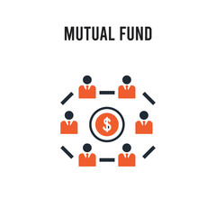 Mutual fund vector icon on white background. Red and black colored Mutual fund icon. Simple element illustration sign symbol EPS