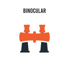 Binocular vector icon on white background. Red and black colored Binocular icon. Simple element illustration sign symbol EPS