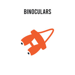 Binoculars vector icon on white background. Red and black colored Binoculars icon. Simple element illustration sign symbol EPS