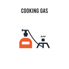 Cooking gas vector icon on white background. Red and black colored Cooking gas icon. Simple element illustration sign symbol EPS