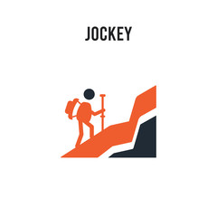 Jockey vector icon on white background. Red and black colored Jockey icon. Simple element illustration sign symbol EPS