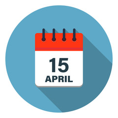 Calendar leaf icon showing days of April on blue background