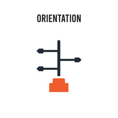 Obraz premium Orientation vector icon on white background. Red and black colored Orientation icon. Simple element illustration sign symbol EPS