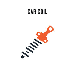 car coil vector icon on white background. Red and black colored car coil icon. Simple element illustration sign symbol EPS