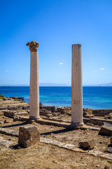 Columns in Tharros archaeological site, Sardinia