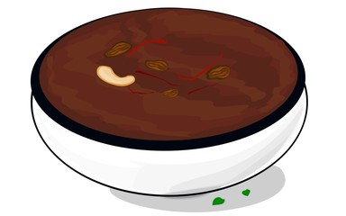 Singhara halwa indian Sweet food Vector