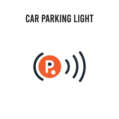 car parking light vector icon on white background. Red and black colored car parking light icon. Simple element illustration sign symbol EPS