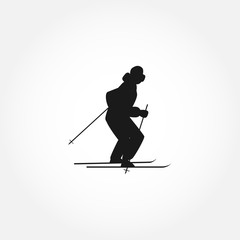 Fototapeta premium Skiing sportsman vector icon design element