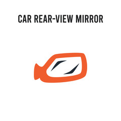 car rear-view mirror vector icon on white background. Red and black colored car rear-view mirror icon. Simple element illustration sign symbol EPS