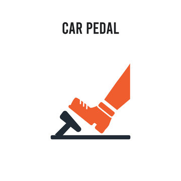 car pedal vector icon on white background. Red and black colored car pedal icon. Simple element illustration sign symbol EPS