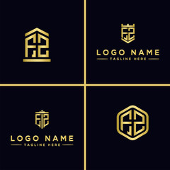 Obraz premium Inspiring logo design Set, for companies from the initial letters of the FZ logo icon. -Vectors