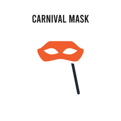 Carnival Mask vector icon on white background. Red and black colored Carnival Mask icon. Simple element illustration sign symbol EPS
