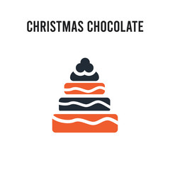 christmas chocolate vector icon on white background. Red and black colored christmas chocolate icon. Simple element illustration sign symbol EPS