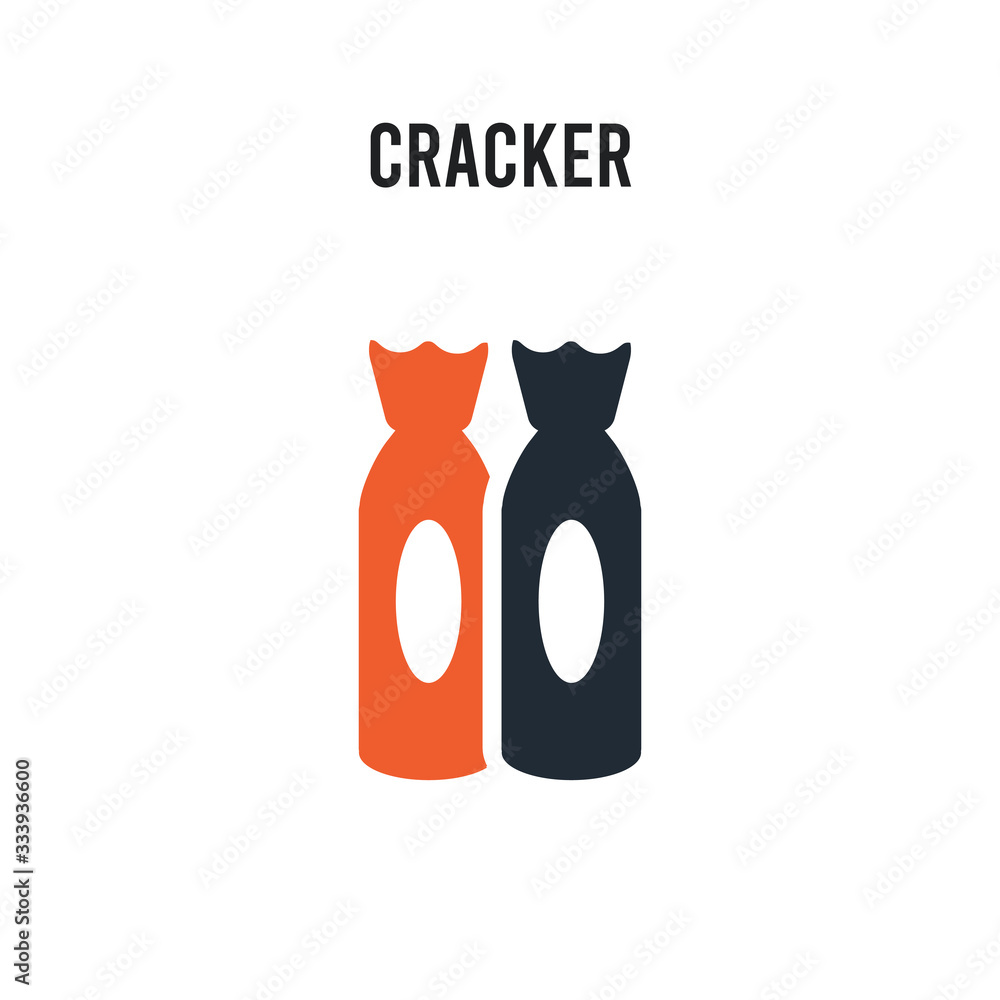 Poster cracker vector icon on white background. red and black colored cracker icon. simple element illustra