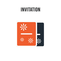 Invitation vector icon on white background. Red and black colored Invitation icon. Simple element illustration sign symbol EPS