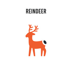 Reindeer vector icon on white background. Red and black colored Reindeer icon. Simple element illustration sign symbol EPS