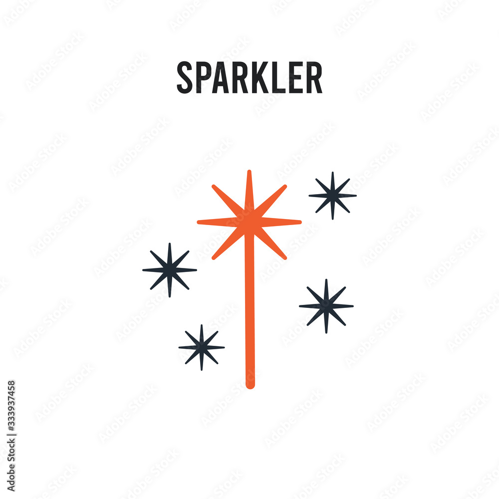 Poster sparkler vector icon on white background. red and black colored sparkler icon. simple element illust