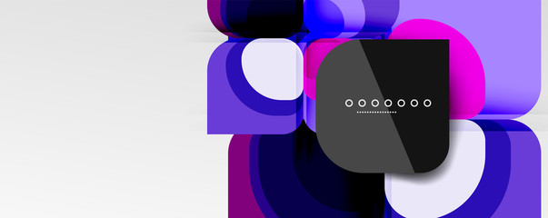 Abstract background - geometric cut paper design flower or square shape composition. Vector Illustration For Wallpaper, Banner, Background, Card, Book Illustration, landing page