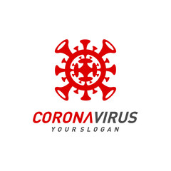 Covid-19 Coronavirus concept inscription typography design logo. World Health organization WHO introduced new official name for Coronavirus disease named COVID-19, dangerous virus vector illustration