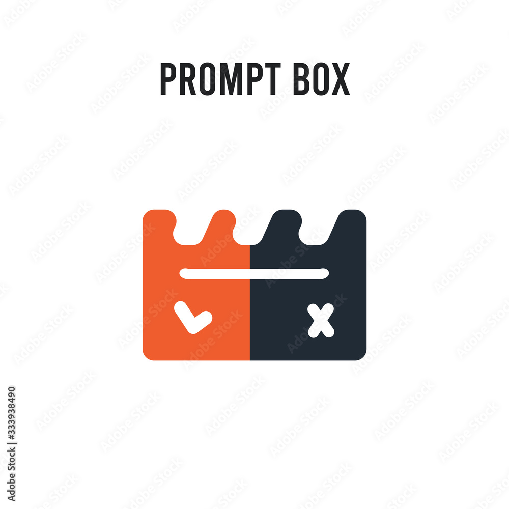 Poster prompt box vector icon on white background. red and black colored prompt box icon. simple element il