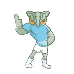 Elephant mascot design with modern illustration concept style for sport team