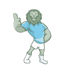 Lion mascot design with modern illustration concept style for sport team