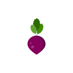 This is beet with leaves and half of beet on white background.