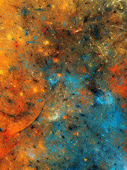 orange abstract fractal background 3d rendering illustration
