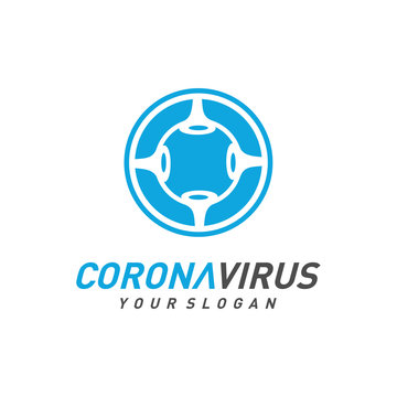 Covid-19 Coronavirus concept inscription typography design logo. World Health organization WHO introduced new official name for Coronavirus disease named COVID-19, dangerous virus vector illustration