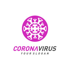 Covid-19 Coronavirus concept inscription typography design logo. World Health organization WHO introduced new official name for Coronavirus disease named COVID-19, dangerous virus vector illustration