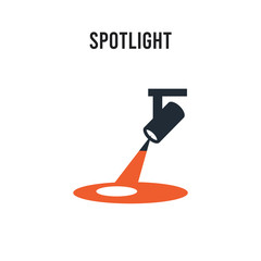 Spotlight vector icon on white background. Red and black colored Spotlight icon. Simple element illustration sign symbol EPS