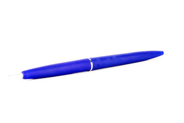 ballpoint blue pen isolated on white background. Technology concept.