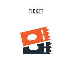 Obraz premium Ticket vector icon on white background. Red and black colored Ticket icon. Simple element illustration sign symbol EPS