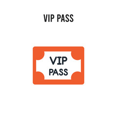 Vip pass vector icon on white background. Red and black colored Vip pass icon. Simple element illustration sign symbol EPS