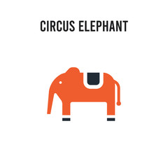 Circus Elephant vector icon on white background. Red and black colored Circus Elephant icon. Simple element illustration sign symbol EPS