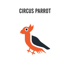 Circus Parrot vector icon on white background. Red and black colored Circus Parrot icon. Simple element illustration sign symbol EPS