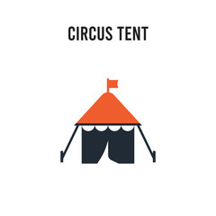 Circus Tent vector icon on white background. Red and black colored Circus Tent icon. Simple element illustration sign symbol EPS