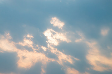 The morning sun was blocked by clouds.