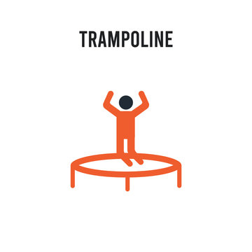 Trampoline vector icon on white background. Red and black colored Trampoline icon. Simple element illustration sign symbol EPS
