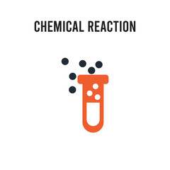 Chemical Reaction vector icon on white background. Red and black colored Chemical Reaction icon. Simple element illustration sign symbol EPS