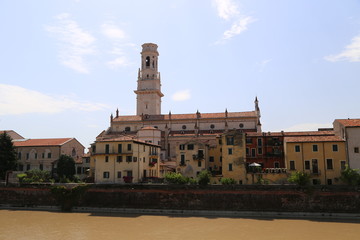 Fototapeta na wymiar VERONA - panorama of the Archbishopric with the cathedral tower