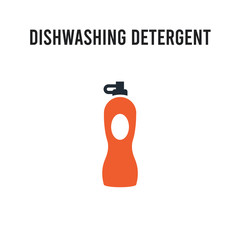 dishwashing detergent vector icon on white background. Red and black colored dishwashing detergent icon. Simple element illustration sign symbol EPS